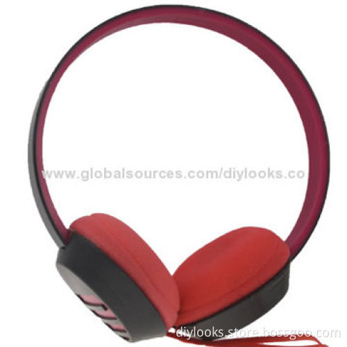 Gold-plated Stereo Mini Headband Professional Headphones for iPhone/iPad (Red)